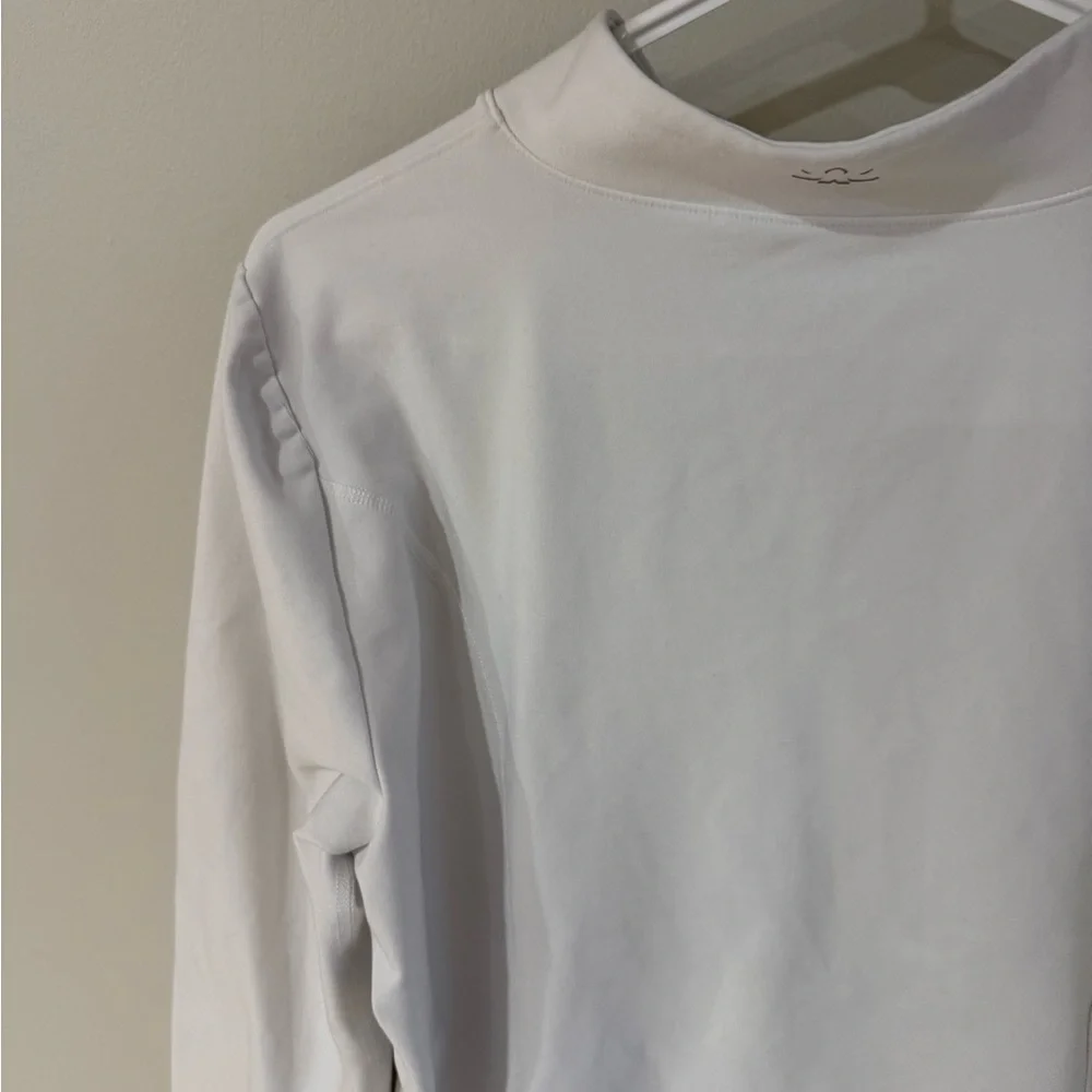 Beyond Yoga On The Go Mock Neck Sweatshirt - Cloud White - Size Extra Large XL